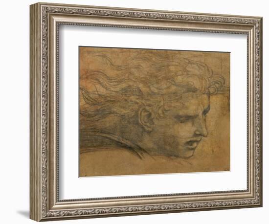 Head of a Young Man, Three Quarters Towards the Right-Raphael-Framed Giclee Print