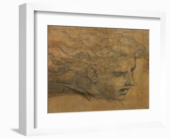 Head of a Young Man, Three Quarters Towards the Right-Raphael-Framed Giclee Print
