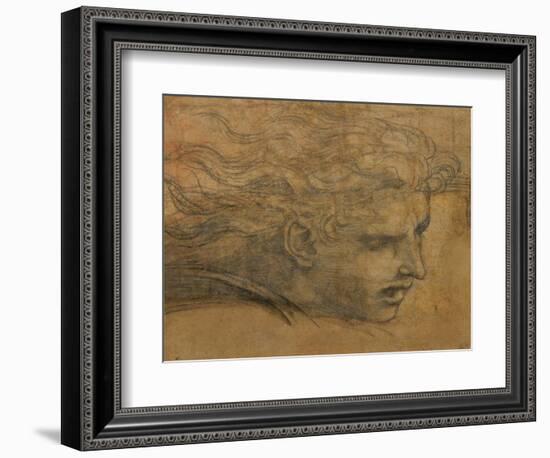 Head of a Young Man, Three Quarters Towards the Right-Raphael-Framed Giclee Print