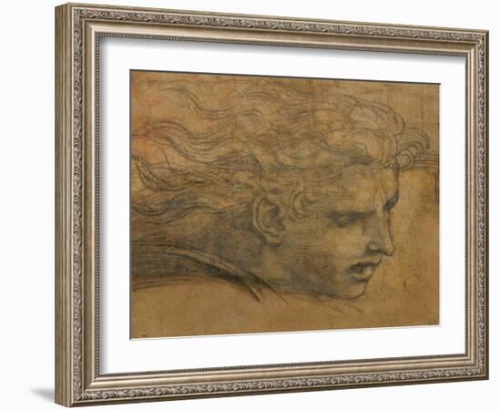 Head of a Young Man, Three Quarters Towards the Right-Raphael-Framed Giclee Print