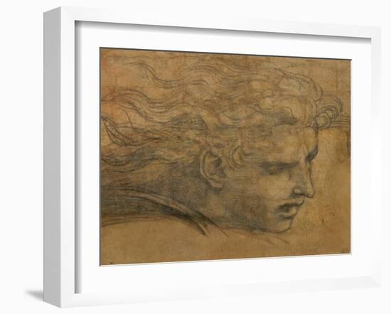 Head of a Young Man, Three Quarters Towards the Right-Raphael-Framed Giclee Print