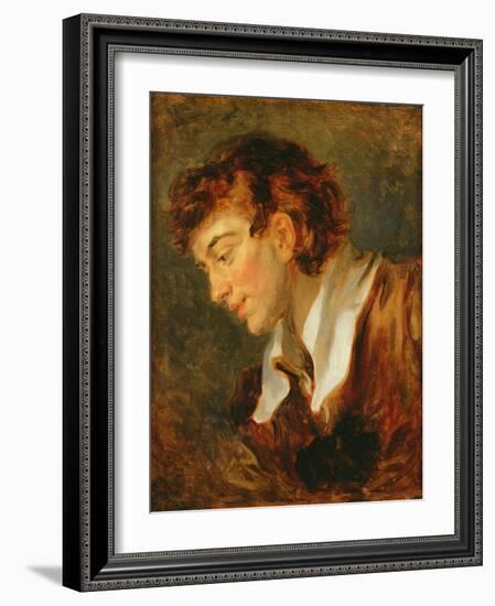 Head of a Young Man-Jean-Honoré Fragonard-Framed Giclee Print