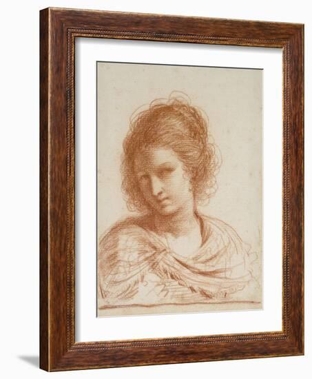 Head of a Young Woman, 1650 - 1666-Guercino-Framed Giclee Print