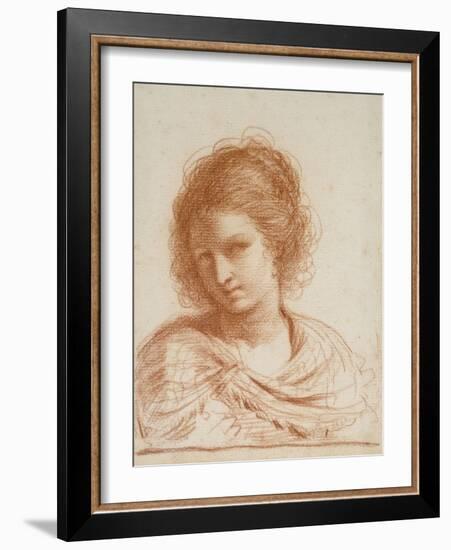 Head of a Young Woman, 1650 - 1666-Guercino-Framed Giclee Print