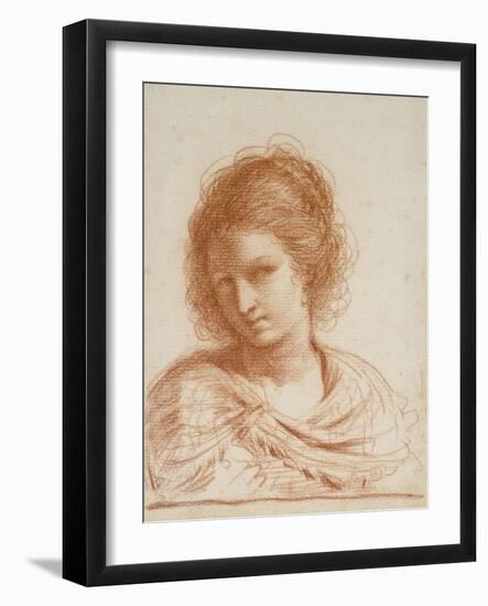 Head of a Young Woman, 1650 - 1666-Guercino-Framed Giclee Print