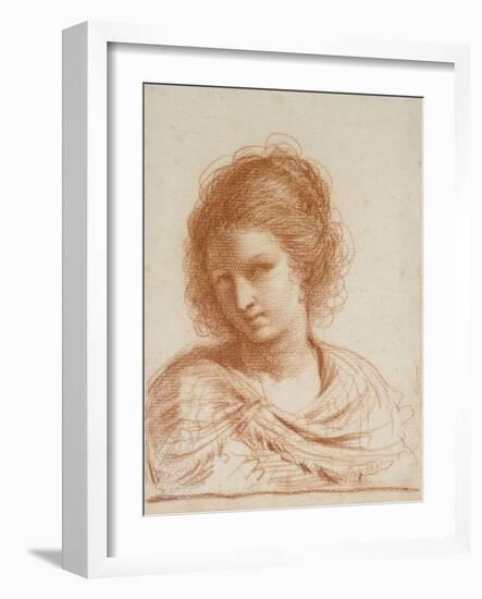 Head of a Young Woman, 1650 - 1666-Guercino-Framed Giclee Print