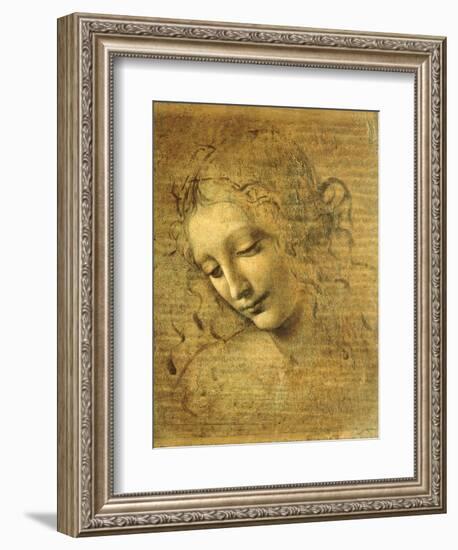 Head of a Young Woman La Scapigliata (the Lady of the Disheveled Hair)-Leonardo da Vinci-Framed Giclee Print