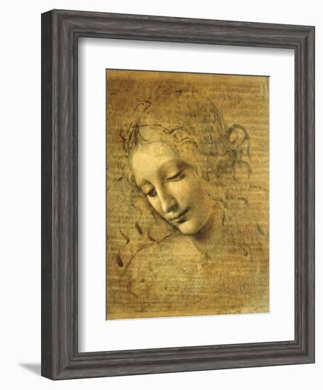 Head of a Young Woman La Scapigliata (the Lady of the Disheveled Hair)-Leonardo da Vinci-Framed Giclee Print