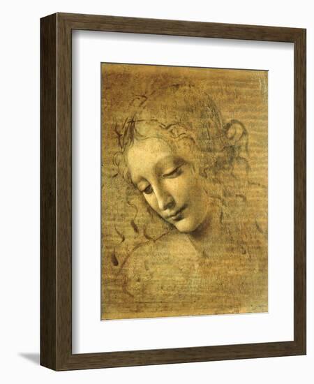 Head of a Young Woman La Scapigliata (the Lady of the Disheveled Hair)-Leonardo da Vinci-Framed Giclee Print