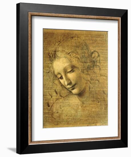 Head of a Young Woman La Scapigliata (the Lady of the Disheveled Hair)-Leonardo da Vinci-Framed Giclee Print