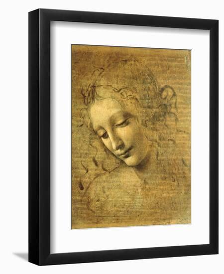 Head of a Young Woman La Scapigliata (the Lady of the Disheveled Hair)-Leonardo da Vinci-Framed Giclee Print