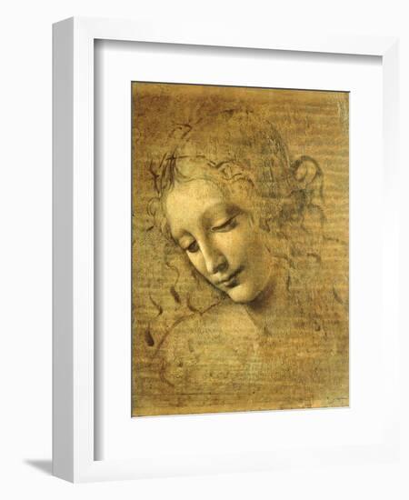 Head of a Young Woman La Scapigliata (the Lady of the Disheveled Hair)-Leonardo da Vinci-Framed Giclee Print