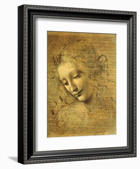 Head of a Young Woman La Scapigliata (the Lady of the Disheveled Hair)-Leonardo da Vinci-Framed Giclee Print