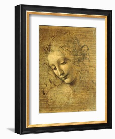 Head of a Young Woman La Scapigliata (the Lady of the Disheveled Hair)-Leonardo da Vinci-Framed Giclee Print