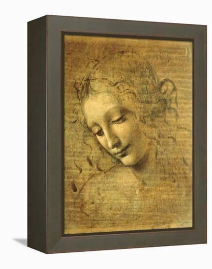 Head of a Young Woman La Scapigliata (the Lady of the Disheveled Hair)-Leonardo da Vinci-Framed Premier Image Canvas