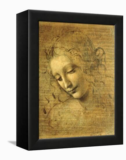 Head of a Young Woman La Scapigliata (the Lady of the Disheveled Hair)-Leonardo da Vinci-Framed Premier Image Canvas