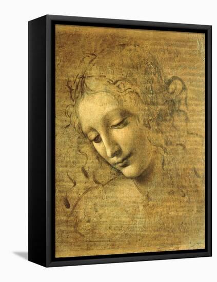 Head of a Young Woman La Scapigliata (the Lady of the Disheveled Hair)-Leonardo da Vinci-Framed Premier Image Canvas