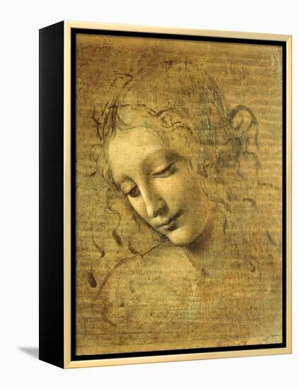 Head of a Young Woman La Scapigliata (the Lady of the Disheveled Hair)-Leonardo da Vinci-Framed Premier Image Canvas