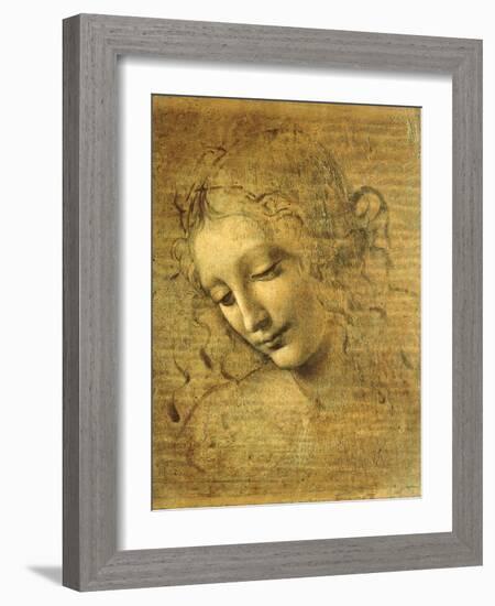 Head of a Young Woman La Scapigliata (the Lady of the Disheveled Hair)-Leonardo da Vinci-Framed Giclee Print