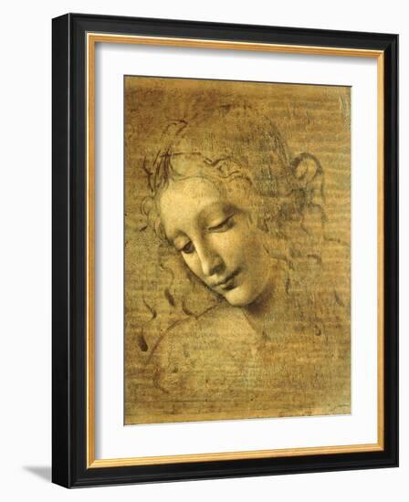 Head of a Young Woman La Scapigliata (the Lady of the Disheveled Hair)-Leonardo da Vinci-Framed Giclee Print