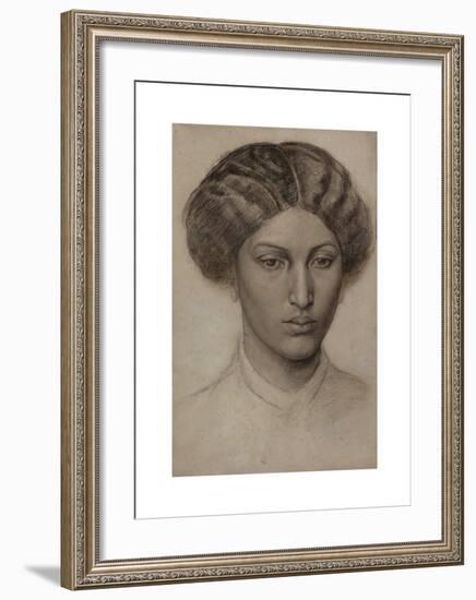 Head of a Young Woman (Mrs. Eaton)-Dante Gabriel Rossetti-Framed Premium Giclee Print