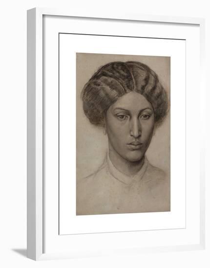 Head of a Young Woman (Mrs. Eaton)-Dante Gabriel Rossetti-Framed Premium Giclee Print