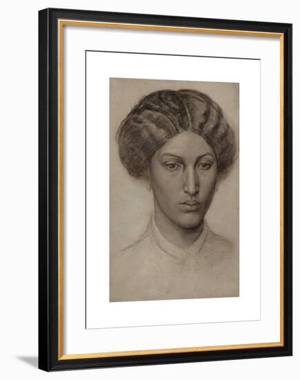 Head of a Young Woman (Mrs. Eaton)-Dante Gabriel Rossetti-Framed Premium Giclee Print