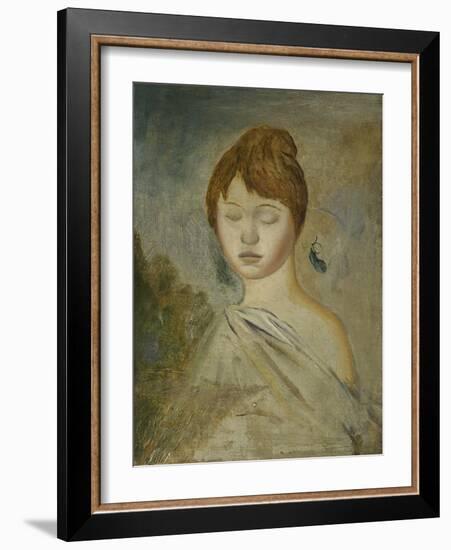 Head of a Young Woman; Tete De Jeune Femme, C.1887-Pierre-Auguste Renoir-Framed Giclee Print