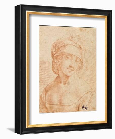 Head of a Young Woman-Leonardo da Vinci-Framed Art Print