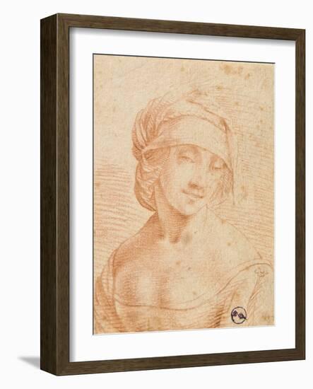 Head of a Young Woman-Leonardo da Vinci-Framed Art Print