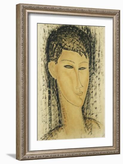 Head of a Young Women; Tete de Jeune Femme, 1914-Amedeo Modigliani-Framed Giclee Print