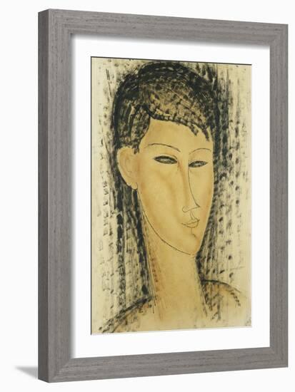 Head of a Young Women; Tete de Jeune Femme, 1914-Amedeo Modigliani-Framed Giclee Print