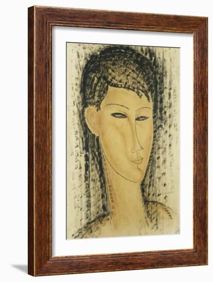 Head of a Young Women; Tete de Jeune Femme, 1914-Amedeo Modigliani-Framed Giclee Print