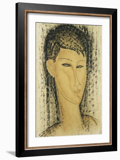 Head of a Young Women; Tete de Jeune Femme, 1914-Amedeo Modigliani-Framed Giclee Print