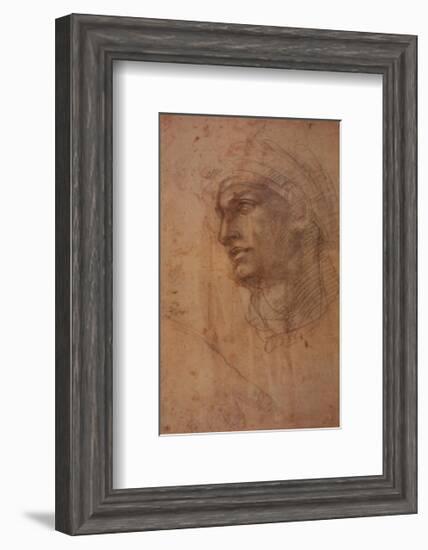 Head of Adam-Michelangelo Buonarroti-Framed Art Print