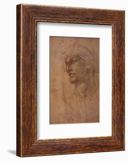 Head of Adam-Michelangelo Buonarroti-Framed Art Print