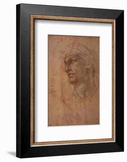 Head of Adam-Michelangelo Buonarroti-Framed Art Print