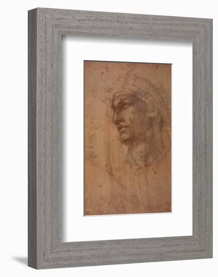 Head of Adam-Michelangelo Buonarroti-Framed Art Print