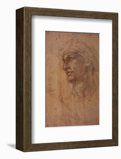 Head of Adam-Michelangelo Buonarroti-Framed Art Print