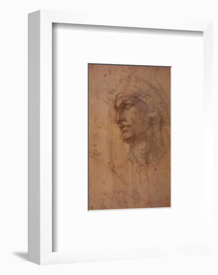 Head of Adam-Michelangelo Buonarroti-Framed Art Print