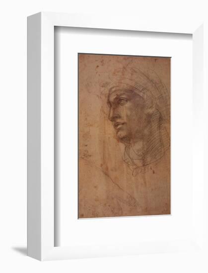 Head of Adam-Michelangelo Buonarroti-Framed Art Print