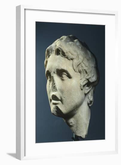 Head of Alexander, Copy from Augustan Age in Pentelic Marble from Hellenistic Original AD-null-Framed Giclee Print