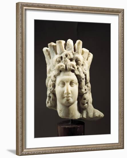 Head of Alexander Great-Helios Statue, 2nd-1st Century BC-null-Framed Giclee Print