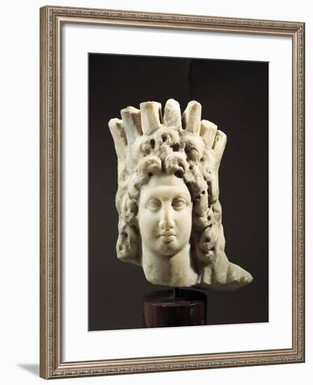 Head of Alexander Great-Helios Statue, 2nd-1st Century BC-null-Framed Giclee Print