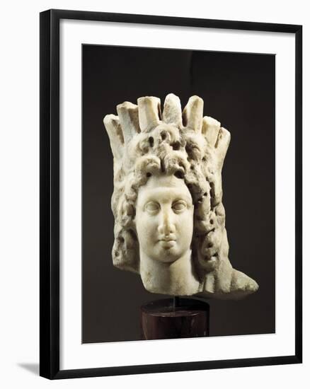Head of Alexander Great-Helios Statue, 2nd-1st Century BC-null-Framed Giclee Print