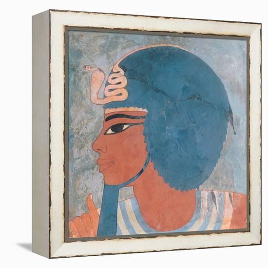 Head of Amenophis III from the Tomb of Onsou, 18th Dynasty, 1550-1295 BC (Mural)-null-Framed Premier Image Canvas