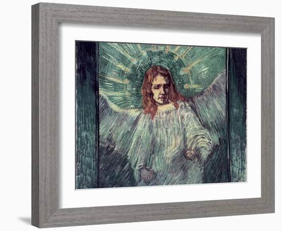 Head of an Angel, after Rembrandt, c.1889-Vincent van Gogh-Framed Giclee Print