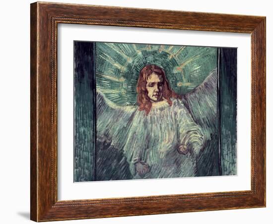 Head of an Angel, after Rembrandt, c.1889-Vincent van Gogh-Framed Giclee Print