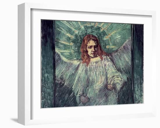 Head of an Angel, after Rembrandt, c.1889-Vincent van Gogh-Framed Giclee Print