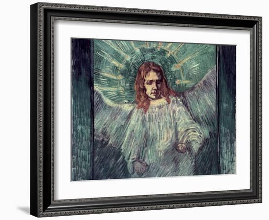 Head of an Angel, after Rembrandt, c.1889-Vincent van Gogh-Framed Giclee Print